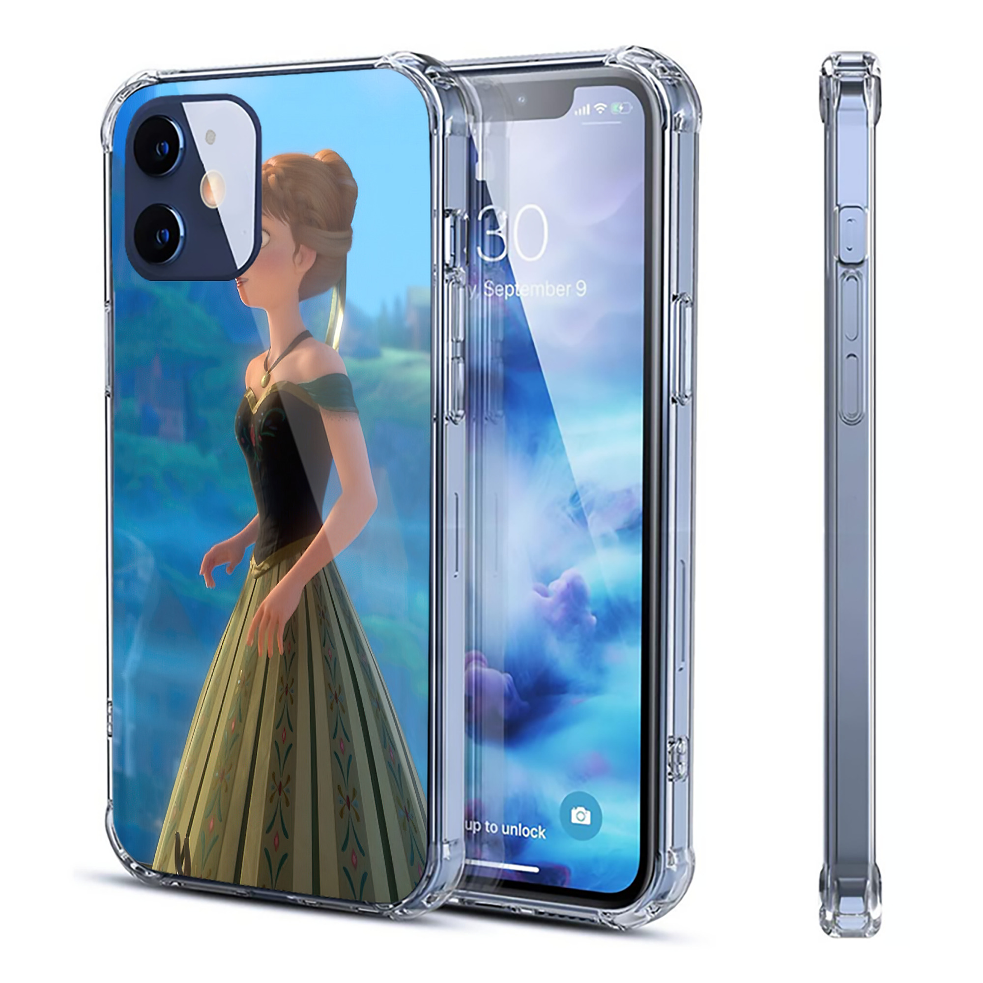 （画像用） アナと雪の女王 アンナ エルサ Frozen Anna Elsa 【iPhone 12シリーズ対応】透明スマホケース（クリアソフトケース）